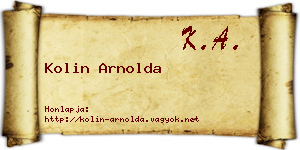 Kolin Arnolda névjegykártya